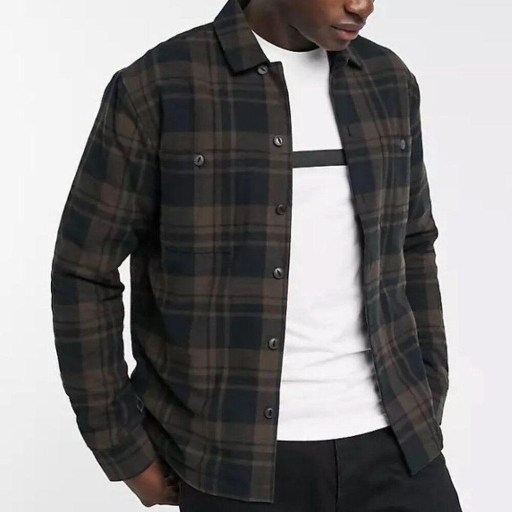 Jachs Brushed Flannel Shirt XLT Plaid Button Up XL Tall Grunge Goth Gorpcore